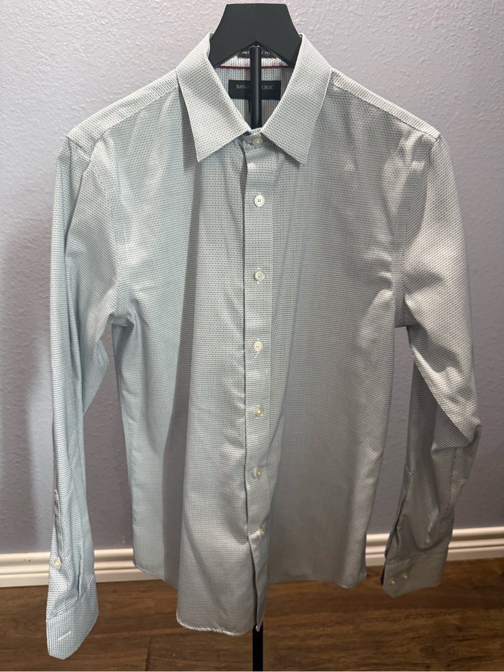 Banana Republic Pale Blue Microprint Dress Shirt